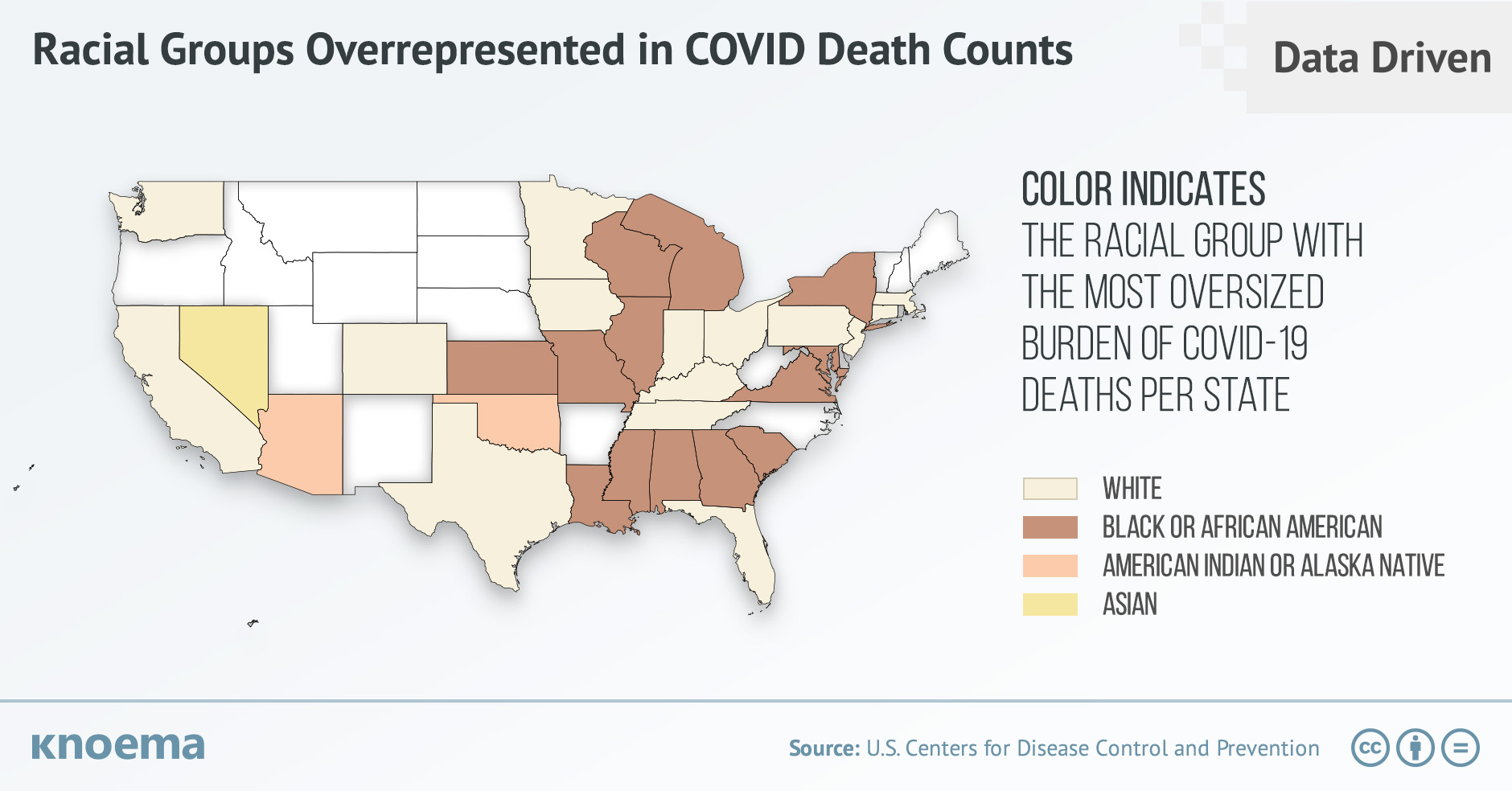 States with Disproportionate Burden of COVID-19 Mortality by Race